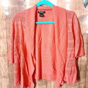 LINDA MATHEWS NEW YORK PINK CARDIGAN SIZE LARGE